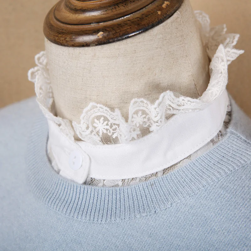 

Women Lace Floral Stand Fake Collars Ladies Detachable Choker Necklace Shirt False Collar for Sweater Half Shirt Blouse Faux Col