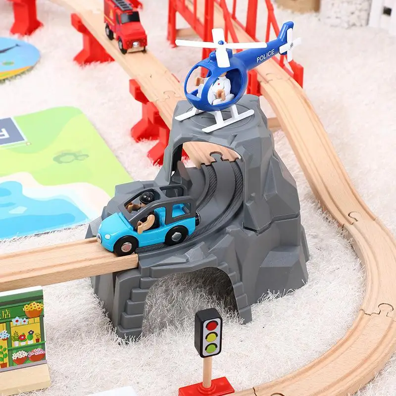 Деревянная железная дорога детская Приморская городская сцена парковочный