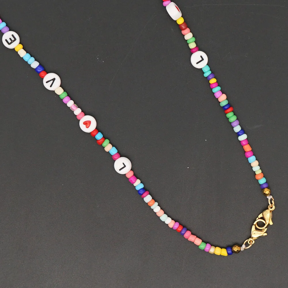 

Glass Rainbow Bead Mask Hanging Glasses Anti-lost Chain Colorful Stacking Small Bracelet Women Clothing Necklace Glasses Chain