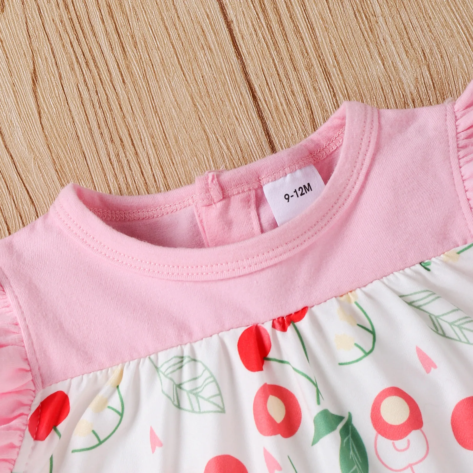 Платье для маленьких девочек с оборками принтом фрукты в стиле пэчворк топы и