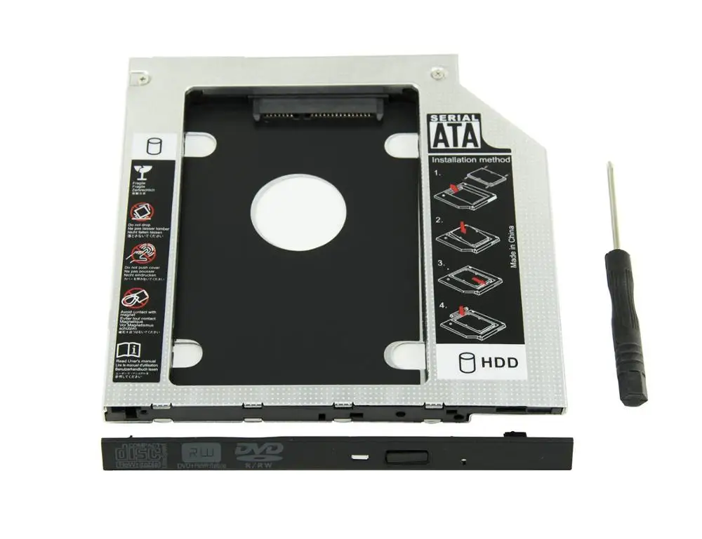 

9.5mm 2nd SATA Hard Drive HDD SSD Enclosure Caddy for Lenovo ThinkPad E555 E550 E560 E440 E540 L540 L440 UJ273 DVD