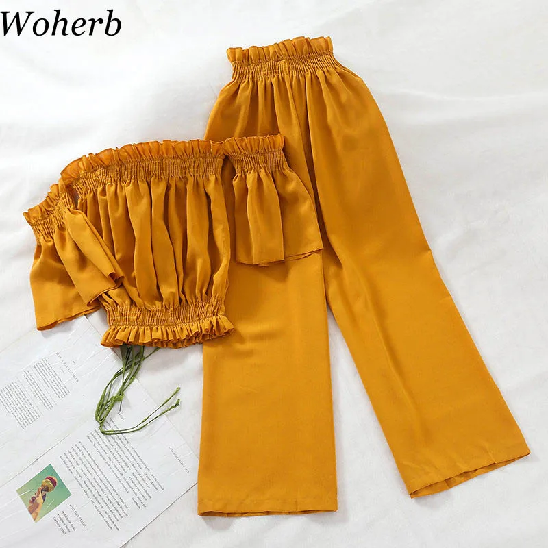 Woherb 2021 женский костюм из двух предметов блузы пикантная рубашка с открытыми