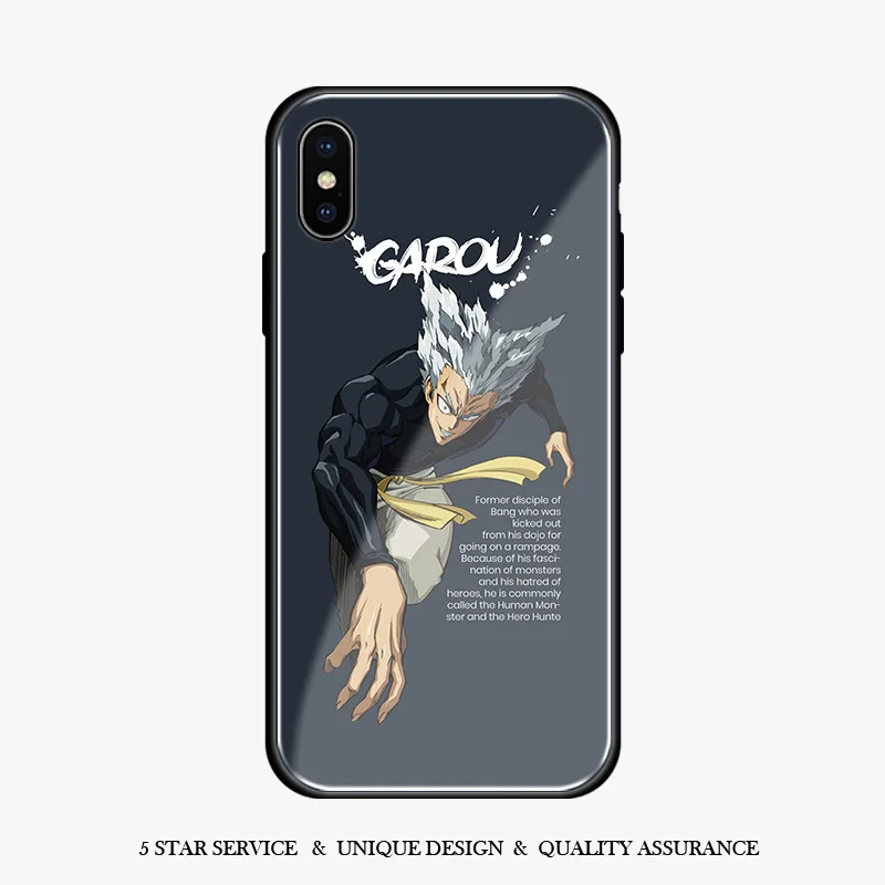 Garou One Punch man аниме мягкий силиконовый стеклянный чехол для телефона iPhone 5 5S SE 6 6S 7 8