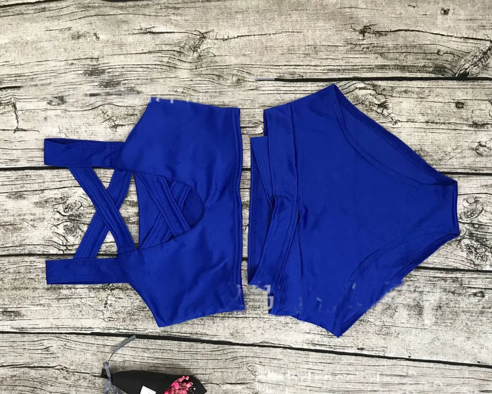 

Women Bikinis Set Solid Color Swimming Suit High Waist Swimsuit Sexy Padded Set Hollow Push Up Swimwear Summer Beachwear Bathers
