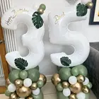 Шары воздушные белые, 32 дюйма, для дня рождения, 30, 40, 50, 60, 70, 80, 90, 2 шт.