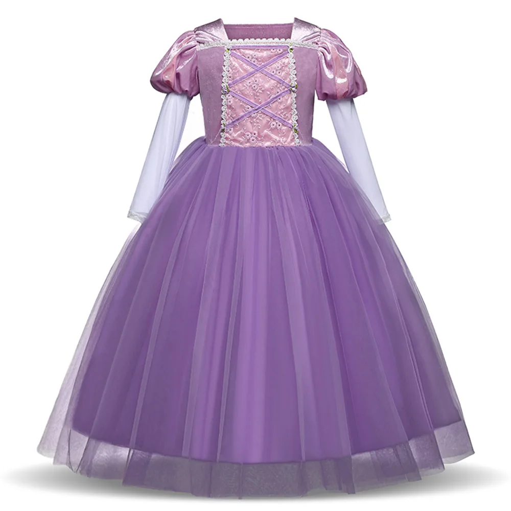 

Girls Rapunzel Dress Princess Costume for Girl Kids Cosplay Sofia Vestidos Gown Child Purple Halloween Birthday Party Dresses