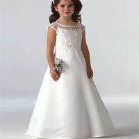 white flower girl dresses for wedding 2020 lace girls pageant gown kids first communion princess dresses