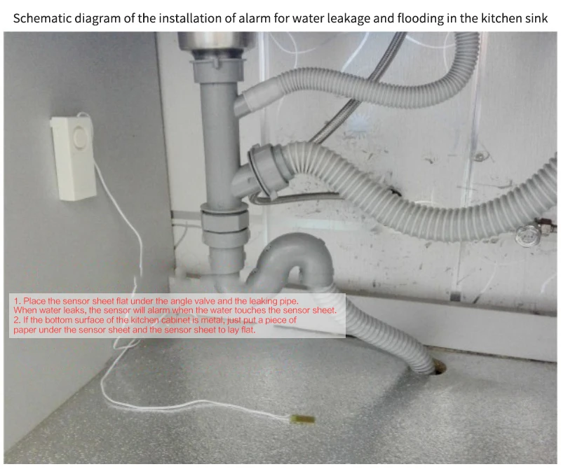 

Home Alarm Water Leakage Alarm Detector 110dB Independent Water Leak Sensor Detection Flood Alert Overflow Security Alarm System