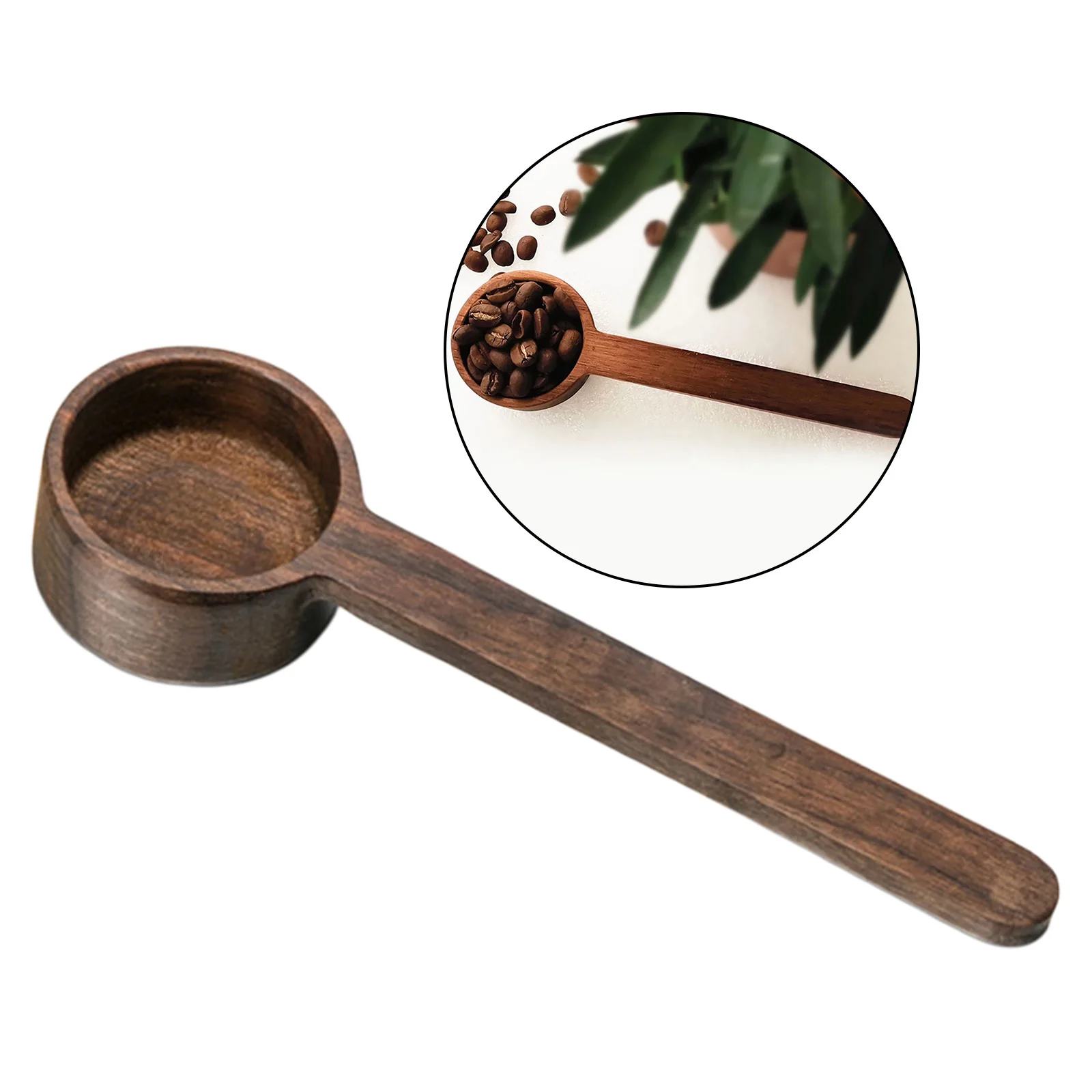 

Walnut Wooden Measuring Spoon Scoop Coffee Beans Bar Kitchen Home Baking Tool