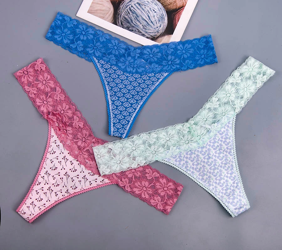 

LACE Women's Sexy Thongs G-string Underwear Panties Briefs For Ladies T-back 6pcs/lot zhx13
