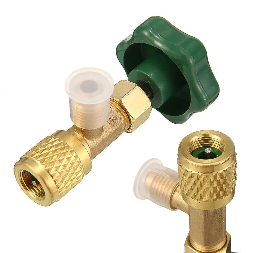 

R12 A/C Can Tap Valve R22 Connector Gas Green & Gold Tapper 1 Pc 1/4 SAE