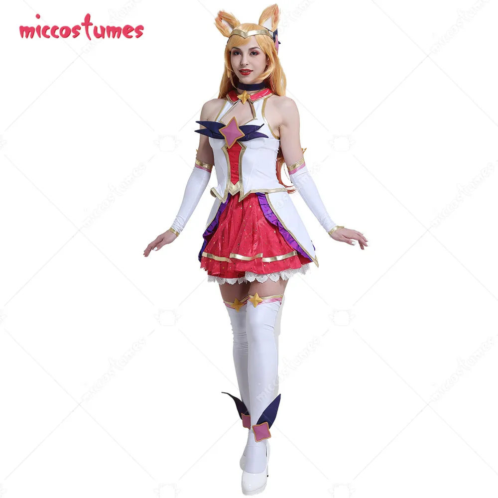Женский костюм для косплея Ahri розовый топ и юбка|Игровые костюмы| |