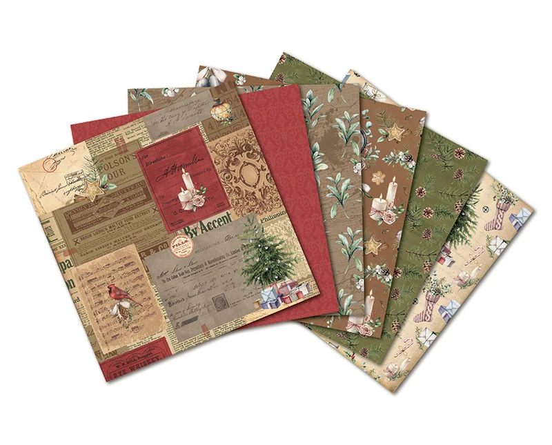 KSCRAFT 12 шт. 6 дюймов односторонний печатный рисунок Счастливого Рождества