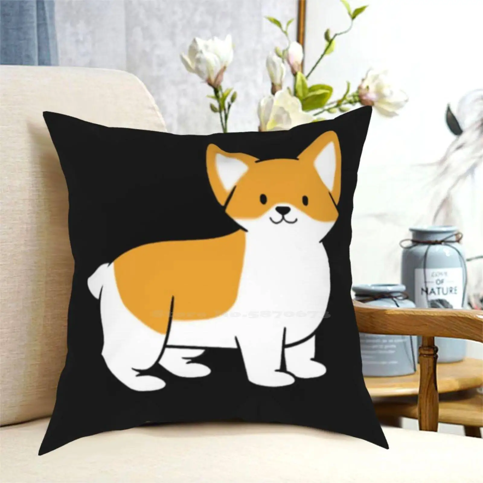 Черная наволочка Skeeter в спальню для офиса обнимающая корги собака животное Чиби