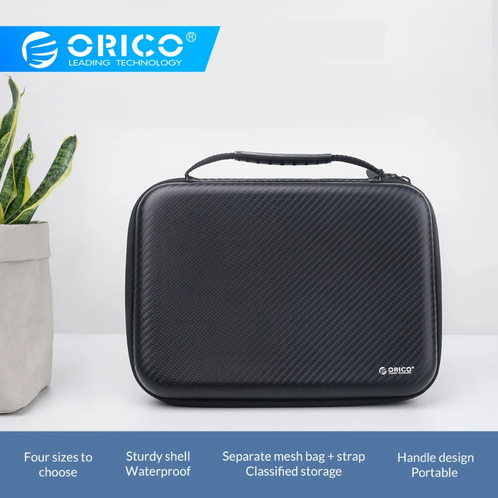 ORICO, портативный, для путешествий, на молнии, USB кабель, сумка, органайзер, EVA, чехол для телефона, зарядное устройство, для электронных аксессуаров, сумка для хранения жесткого диска