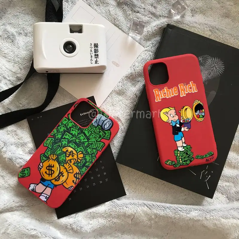 

Dollar Alec Monopoly Phone Case For IPhone 7 8 6 6s Plus Xr X Xs 11 12 13 Pro Max Mini Red Candy Colors Cover Coque