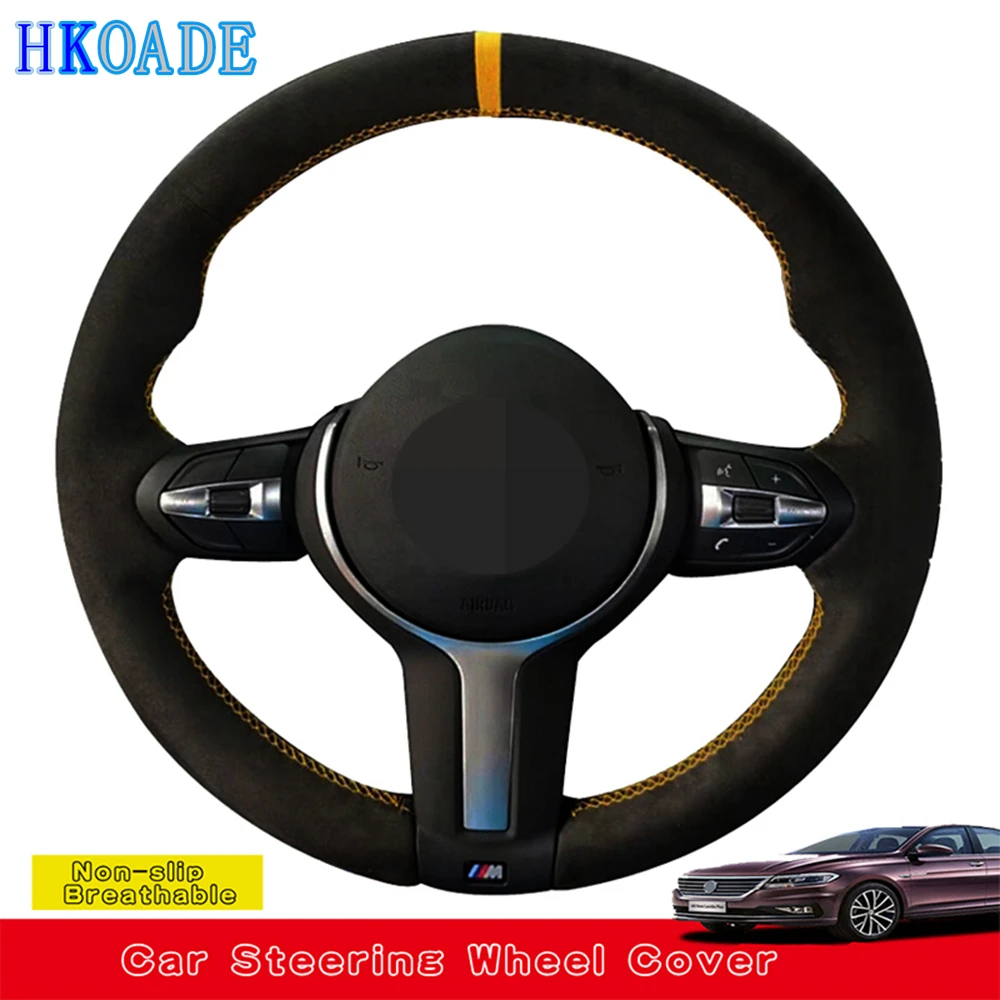 Сделай сам из мягкой черной замши ручной работы чехол рулевого колеса автомобиля