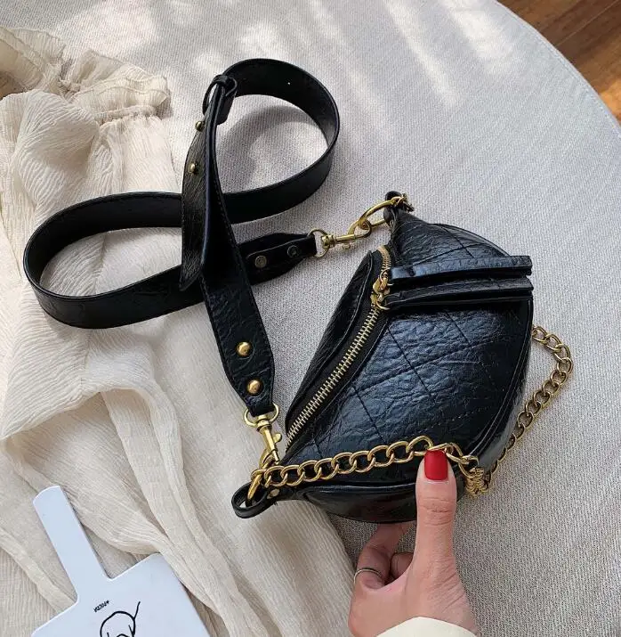 big black bolsa feminina Женская модная нагрудная сумка Роскошные сумки женские сумки дизайнерские кожаные сумки через плечо - Цвет: big black