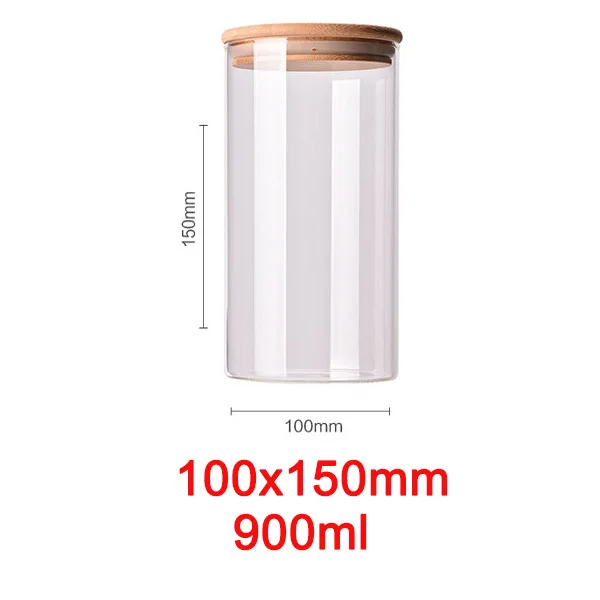 100x150mm Стеклянная бутылка для хранения пищевых продуктов канистра для кухонных контейнеров банка с крышкой коробки специй Чай вакуумные крышки сахара миска-контейнер - Цвет: 100x150mm