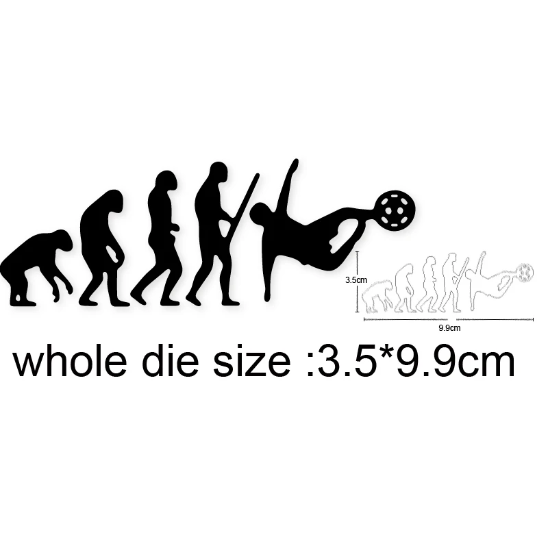 

Metal Cutting Dies Human Evolution football Scrapbooking Stamps Craft Embossing Die Cut Making Stencil Template