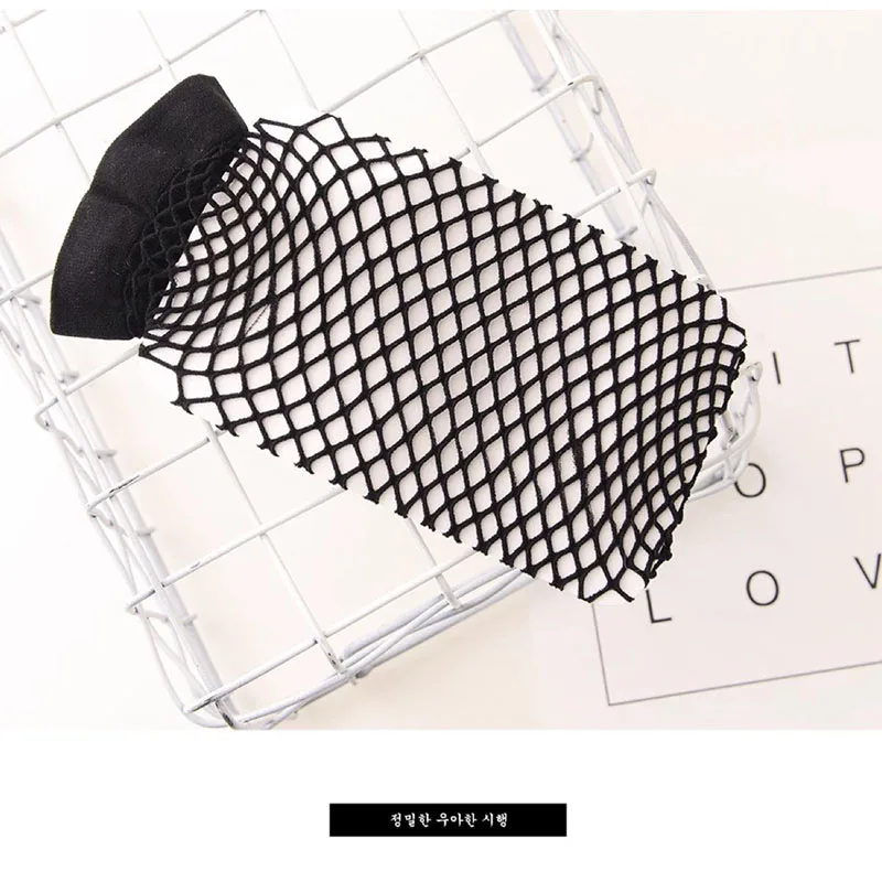 

1 Pair Korean Fishnet Women Socks Fashion Sexy Thin Mesh Short Socks Harajuku Pierced Black Mesh Stockings
