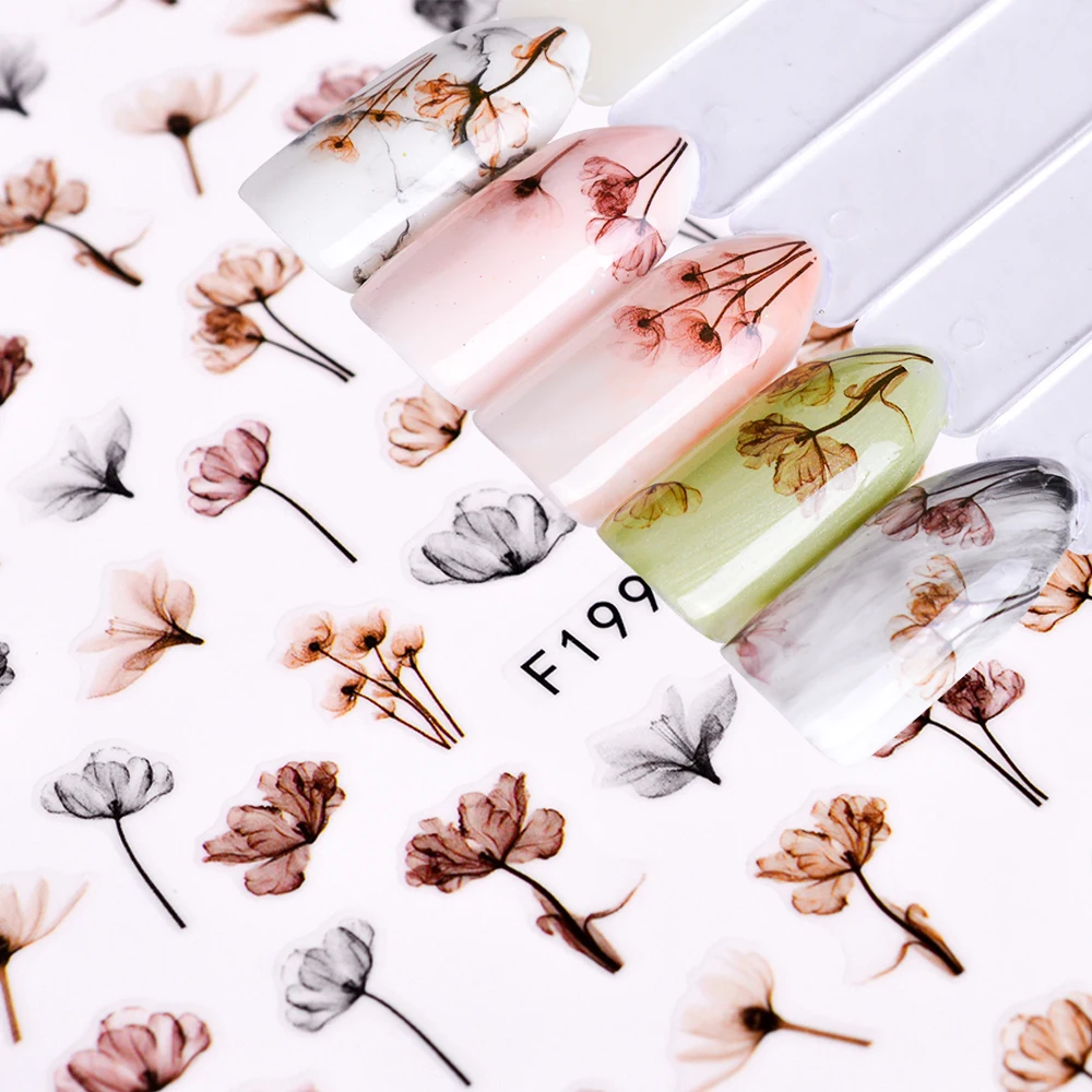 1 шт. 3D цветные наклейки на ногти сочные Сова растения картина с изображением