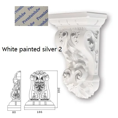 Европейская пластиковая стальная композитная рельефная корбель Corbels архитектурная мебель Украшение Золото Серебро антикварная ручная роспись - Цвет: 9