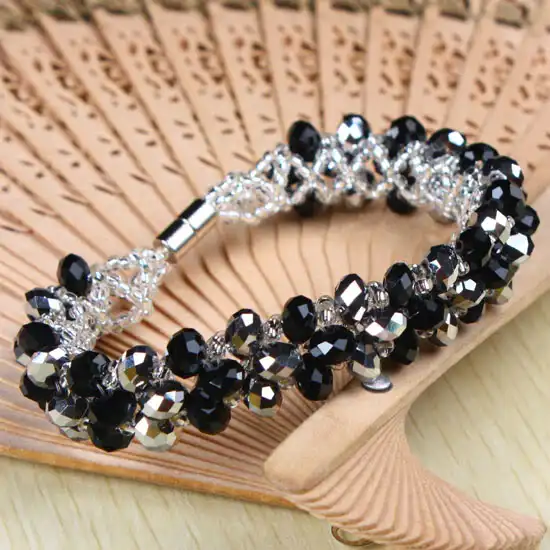 

Black Cystal Bracelets Charms Fashion Design For Women Birthday Gifts Jewelry Accessories