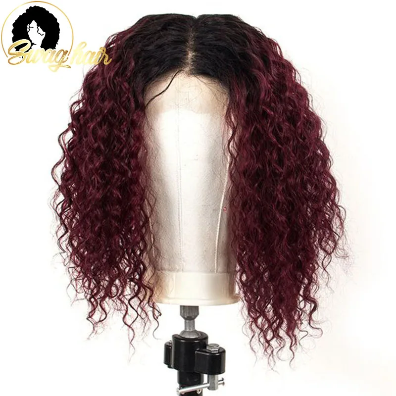 Парик с кудрявыми волосами парики на сетке спереди эффектом омбре 1B/99J 13X4