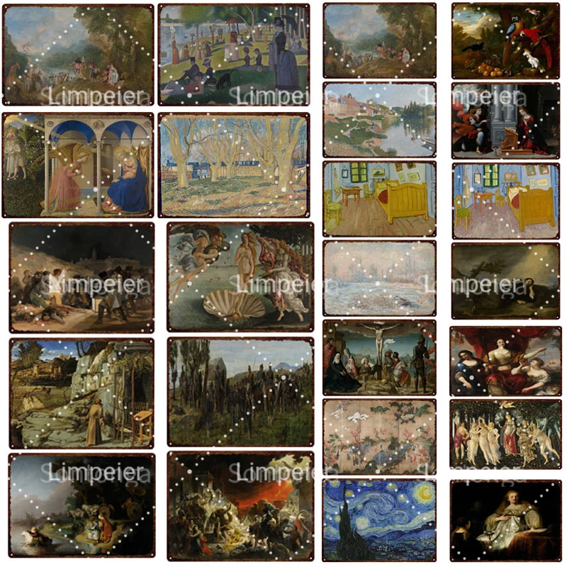 

Retro Castle Ancient Painting Starry Sky Medieval Hotel Bar Party Environmental Protection Club Decor Metal Poster Tin Painting