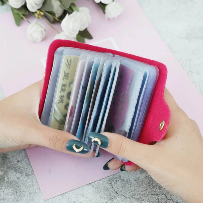 

26 Bits Felt Business ID Credit Card Holder Pocket Case Purse Wallet Organizer for Men Women