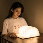 Складная Настольная мини-лампа в форме книги, портативный Настольный светильник с USB-зарядкой, 5 цветов, декоративсветильник освещение настроения для комнаты