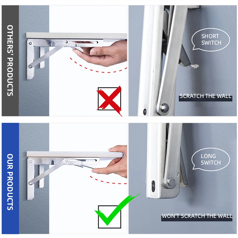 Кронштейн из нержавеющей стали 8-24 дюйма белый и черный 2 шт. | Обустройство дома