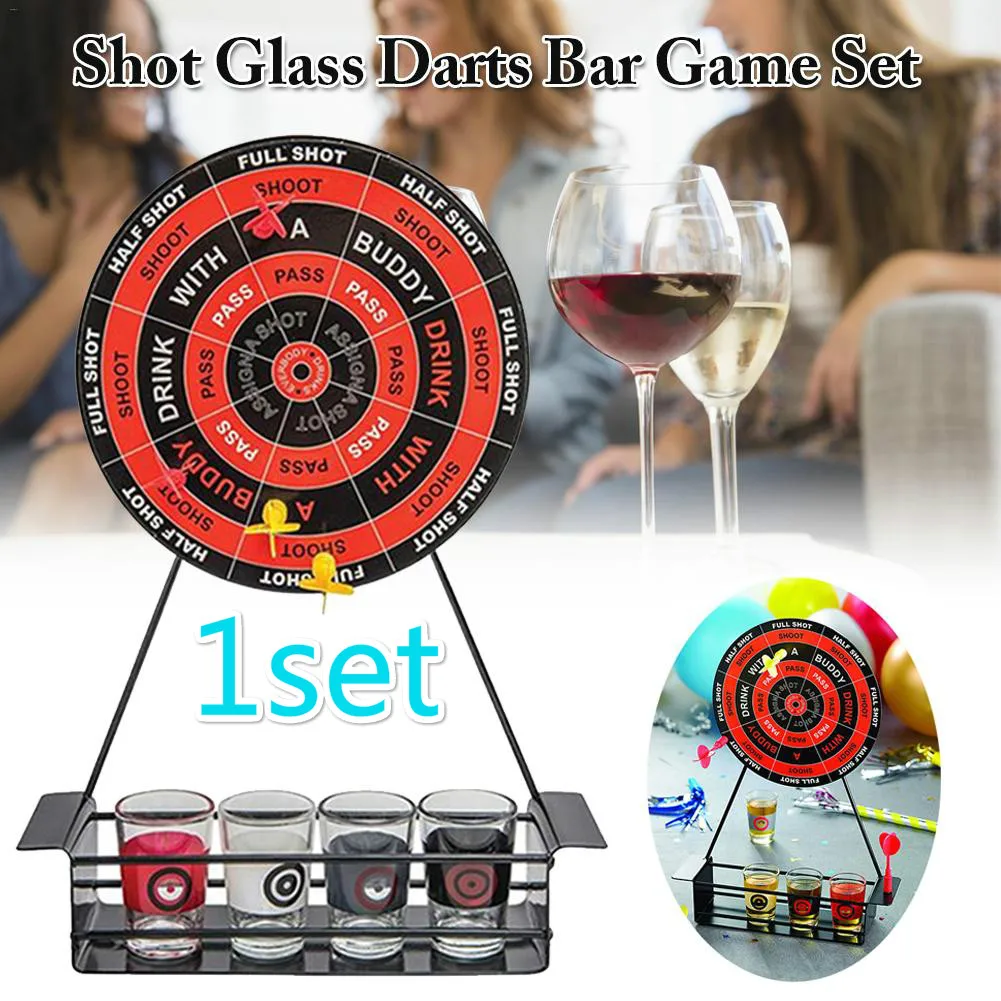 

Мини Дротика s Shot Set Game вечерние настольные игры-железная тарелка для Дартса с 4 стаканами и 4 Дротика