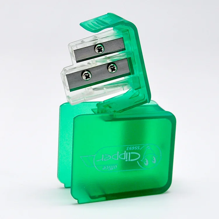 Двойная дырочка точилка для карандаша ручная Пластиковая карандашей лезвие