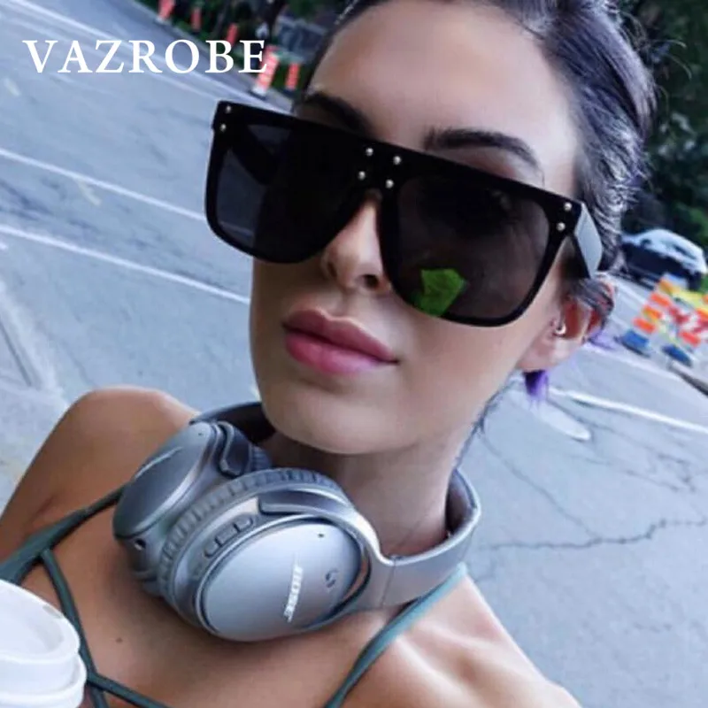 Vazrobe негабаритные солнцезащитные очки для женщин большой Ким Кардашьян модный