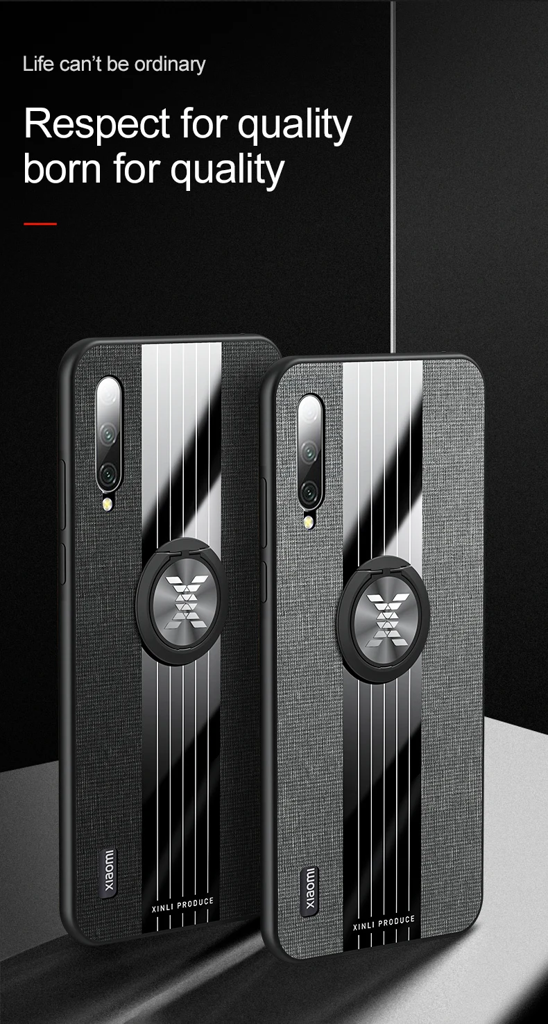 Для Xiaomi Mi 9 Lite чехол из роскошной ткани с защитой от пота противоударный жесткий чехол для задней панели для Xiaomi Mi 9 Lite чехол для телефона с кольцом на палец s Coque
