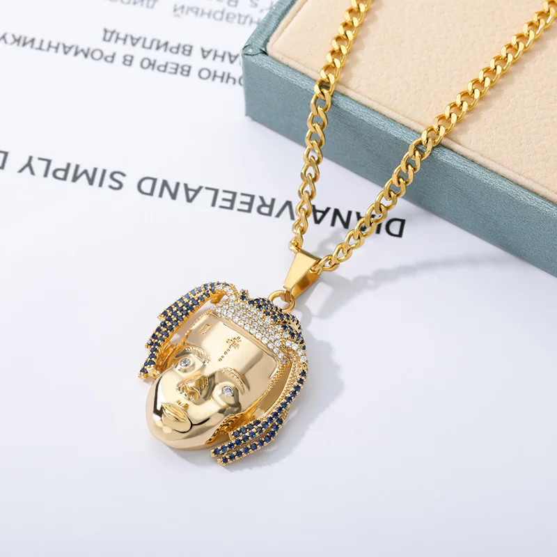 Rapper XXXtentacion Necklace For Women Men Hiphop Iced Out Zircon Pendant Cuban Chain Charm Crystal Jewerly Gift | Украшения и