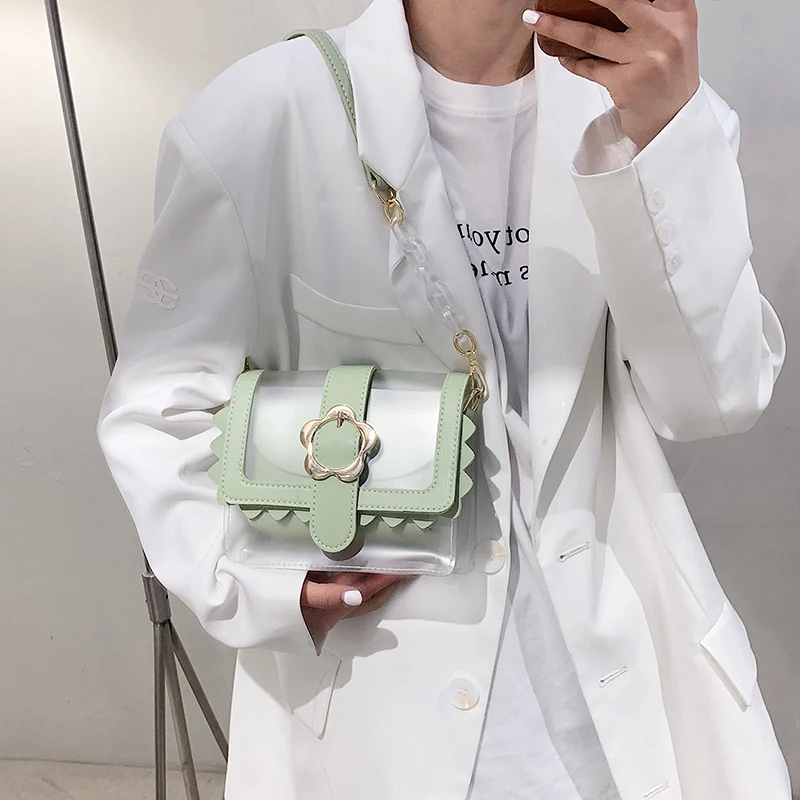 Модная летняя прозрачная сумка через плечо из ПВХ для женщин Повседневная