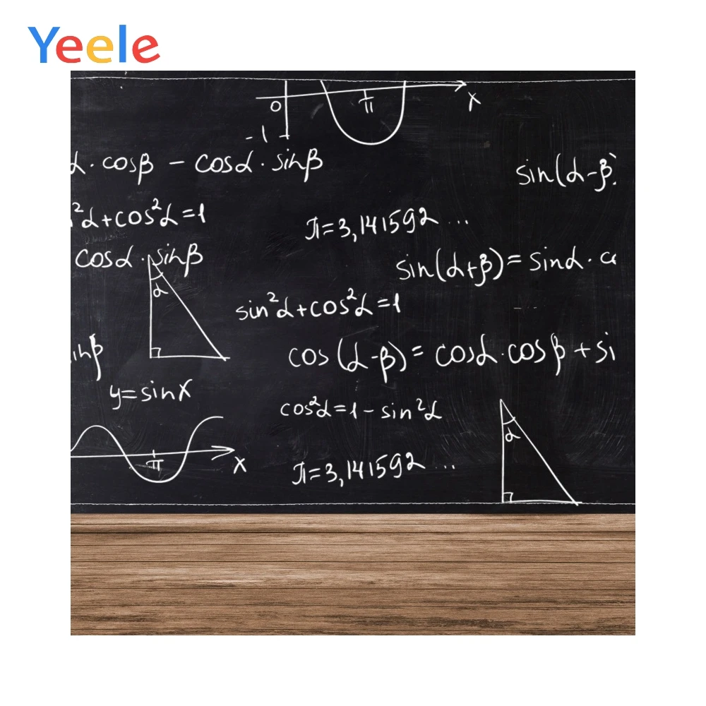 

Yeele Blackboard Math Class Photocall Back to School Table Photo Backgrounds Student Photographic Backdrops for Photo Studio