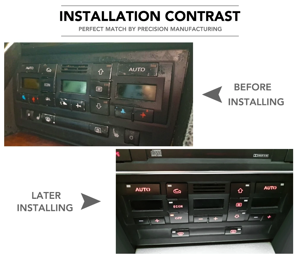 Авто Кондиционер AC Кнопка климат-контроля ремонт наклейки для Audi A4 B6 B7 2000 2001 2002 2003