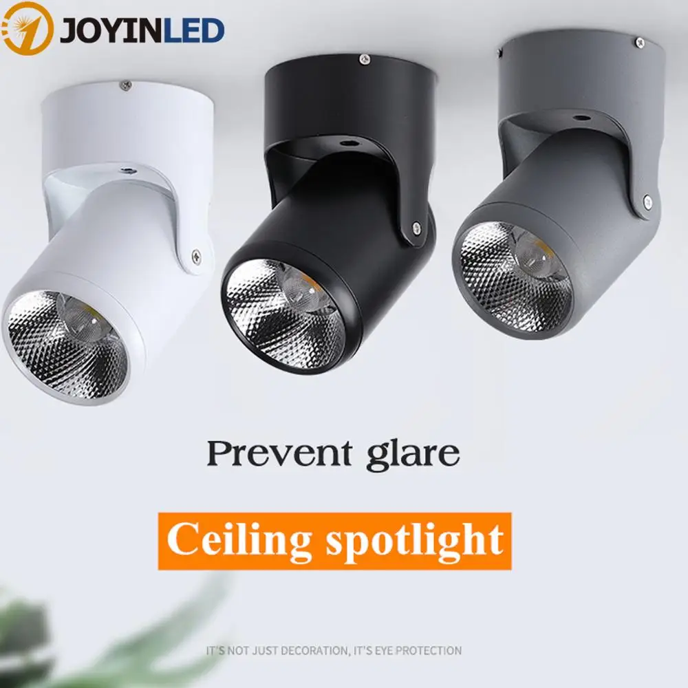 

Dimmable rotating LED downlight surface mounted adjustment COB AC85-265V 5W 7W 10W 12W 15W ceiling spotlight