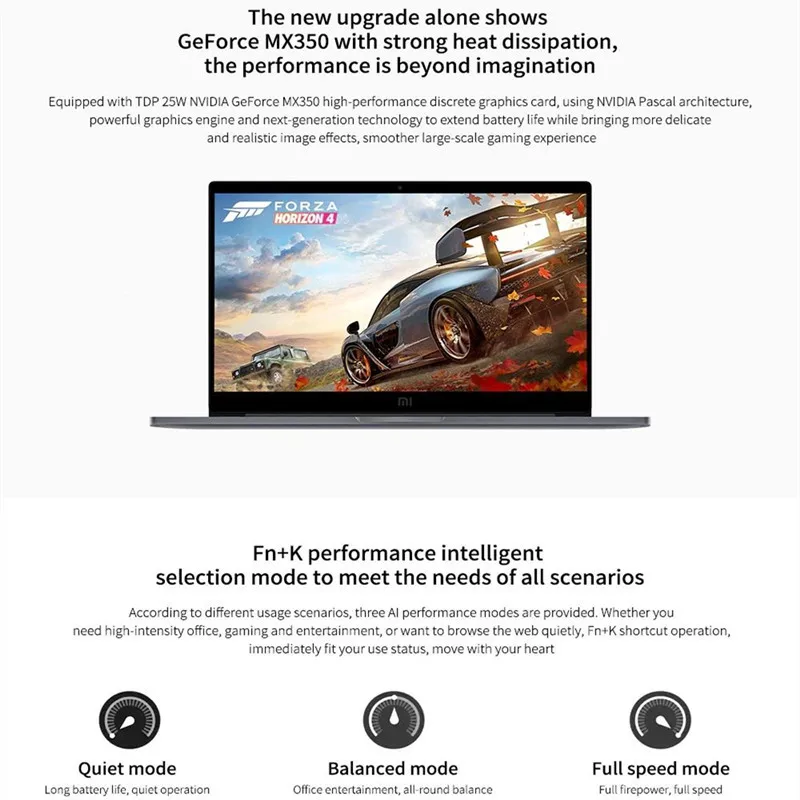 Новый ноутбук Xiaomi Mi 15 6-дюймовый Pro 2020 MX350 Intel Core I7-10510U Windows 10 16 ГБ DDR4 RAM 1 ТБ SSD Ноутбуки