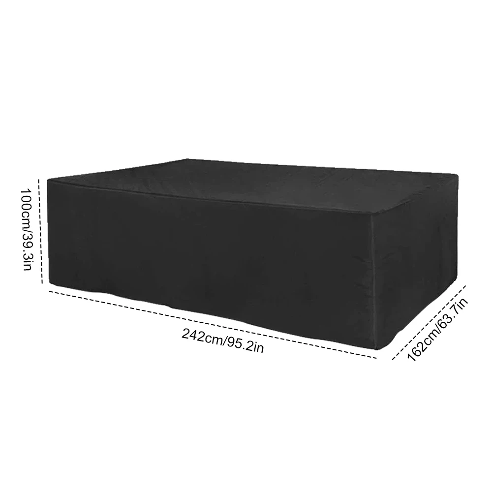 

Oxford Cloth Furniture Dustproof Cover Black Waterproof Patio Garden Furniture Cover Outdoor Large Rattan Table Sofa Protector