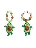 wooden baby bracelet avocado shaped jewelry teething for baby organic wood silicone beads baby rattle stroller accessories toys