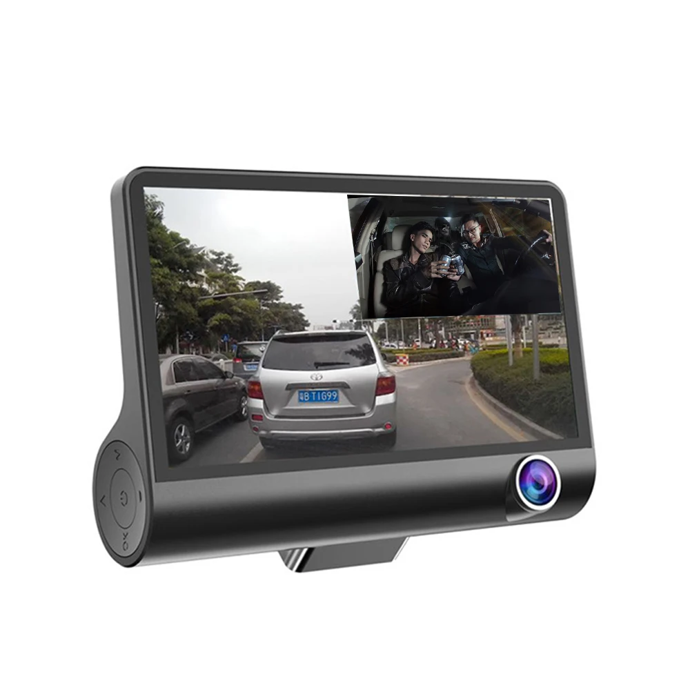 Автомобильный видеорегистратор 4 0 дюйма 1080P Full HD 3 объектива парковочный монитор