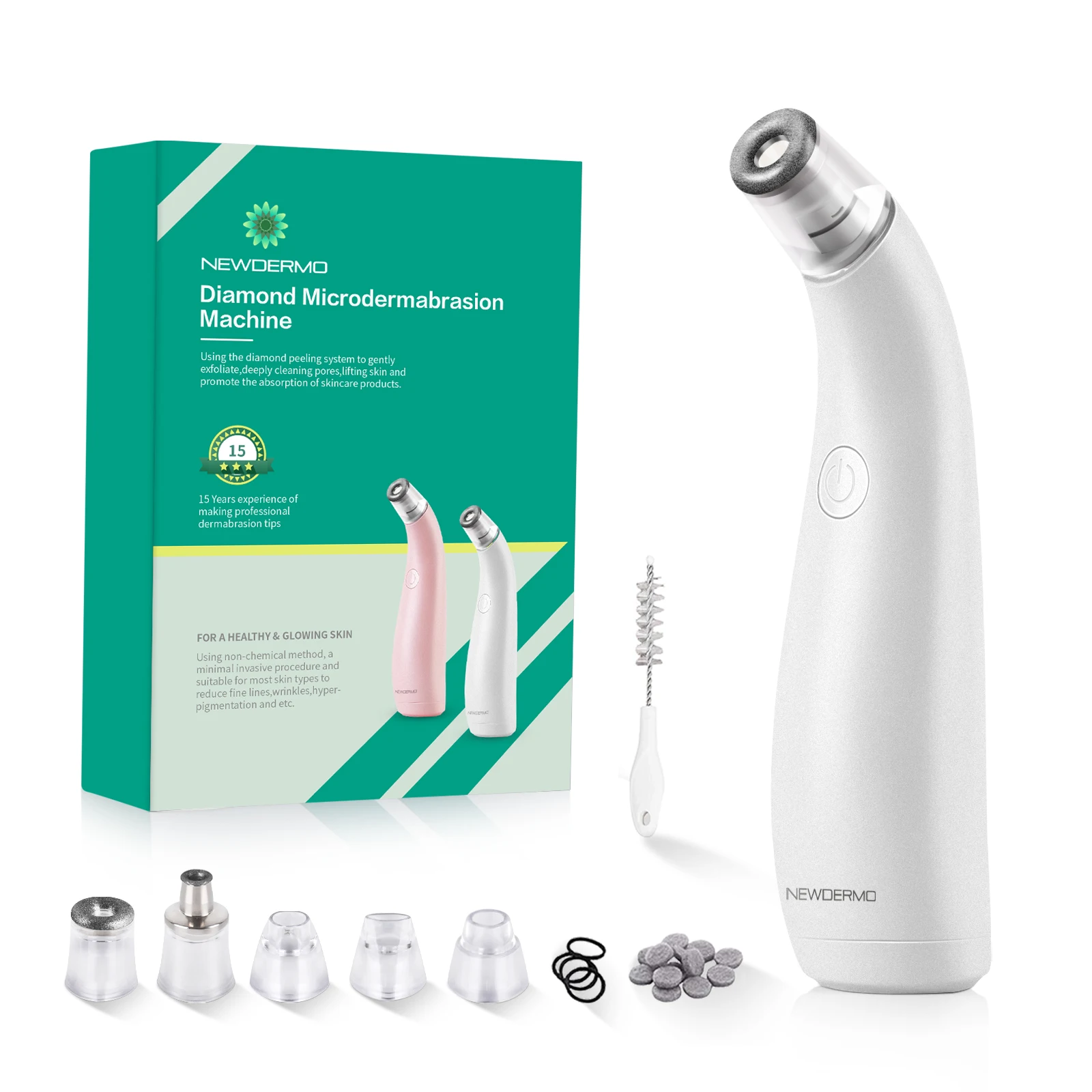 NEWDERMO алмазная микродермабразия машина и удаление угрей вакуумное всасывание
