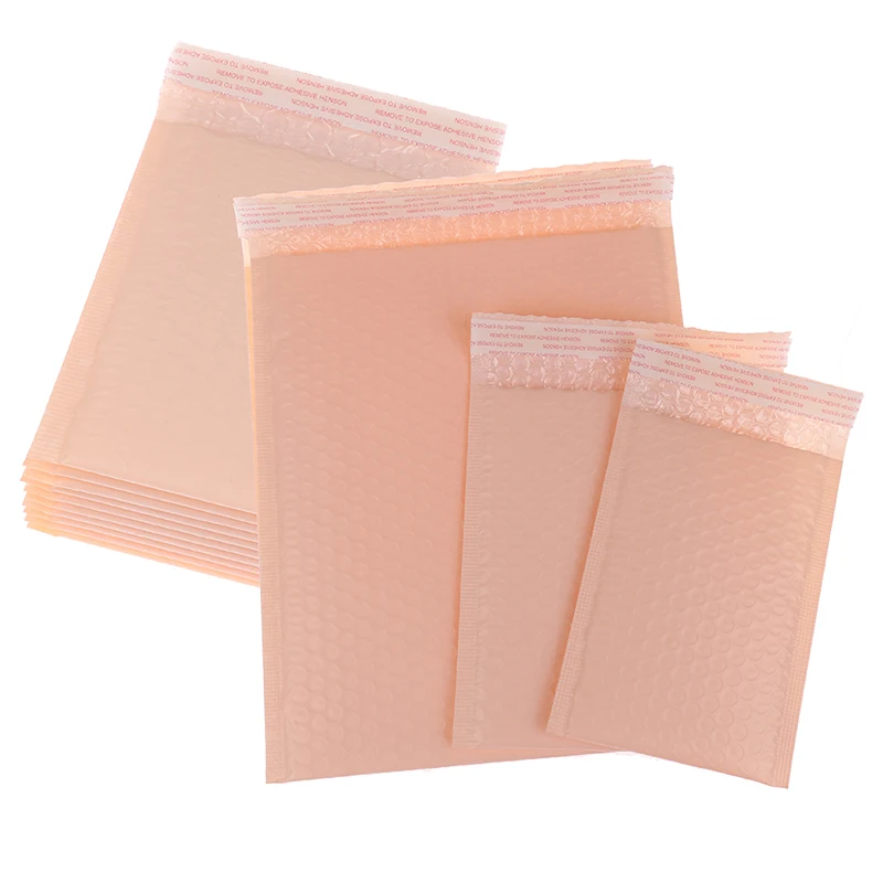 

10pcs Multi-size Pink Bubble Bags Mailer Self Seal Mailing Packaging Bags