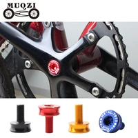 muqzi 2pcs bike square taper bottom bracket screw m8 aluminum alloy crankset bolts cycling waterproof sealed crank nut