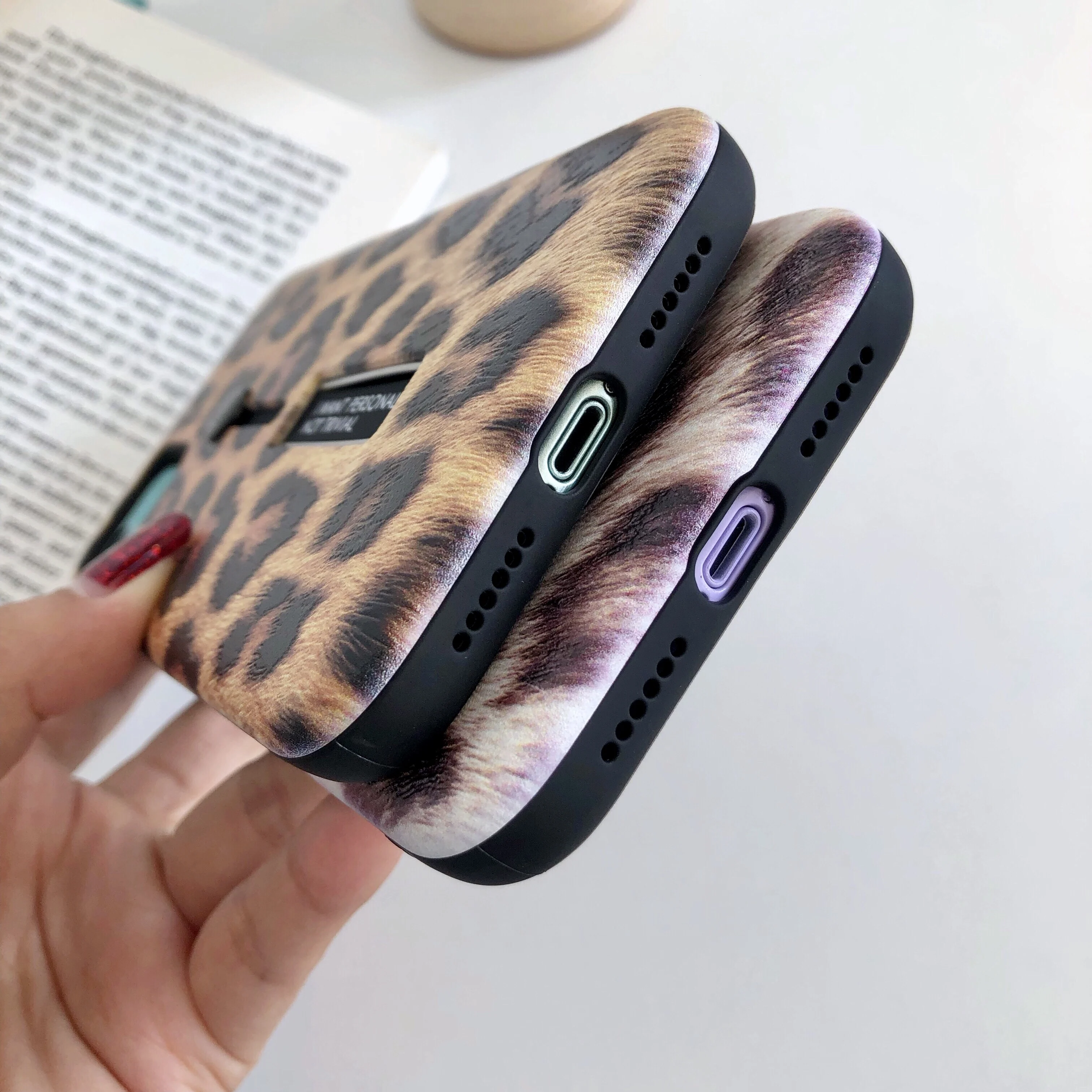 Рельефный модный леопардовый чехол 2 в 1 с подставкой для iPhone 11 Pro XS Max X XR 6S 7 8 Plus